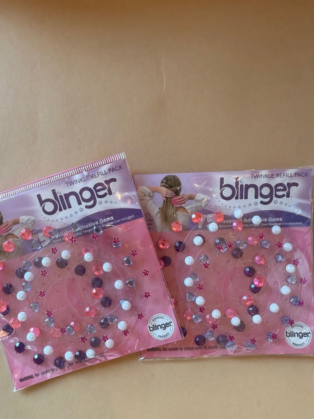 Blinger Twinkle Refill Pack - Pink Adhesive Hair Gems